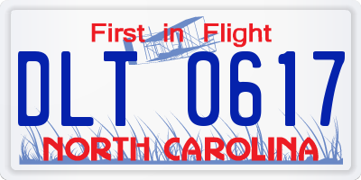 NC license plate DLT0617