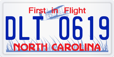 NC license plate DLT0619