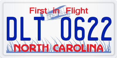NC license plate DLT0622