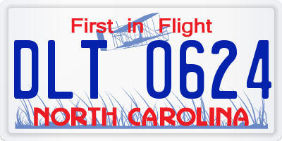 NC license plate DLT0624