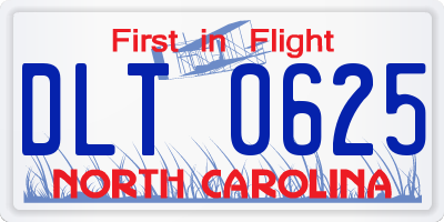 NC license plate DLT0625