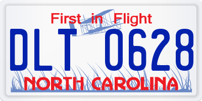 NC license plate DLT0628
