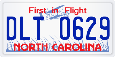 NC license plate DLT0629