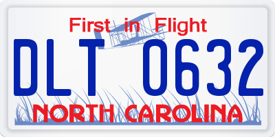 NC license plate DLT0632