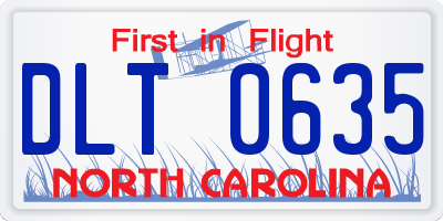 NC license plate DLT0635