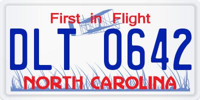 NC license plate DLT0642