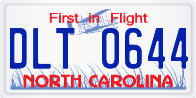 NC license plate DLT0644