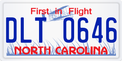 NC license plate DLT0646