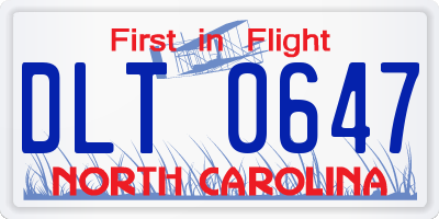 NC license plate DLT0647