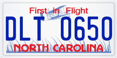 NC license plate DLT0650