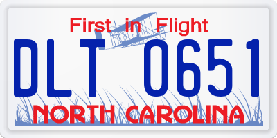 NC license plate DLT0651