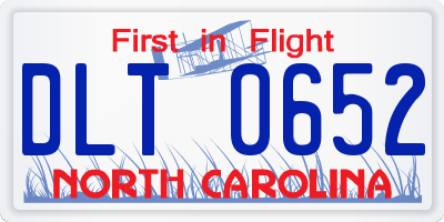 NC license plate DLT0652