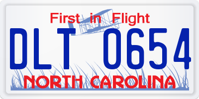 NC license plate DLT0654