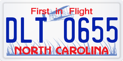 NC license plate DLT0655