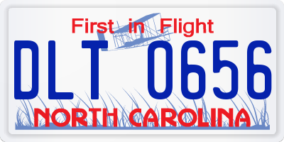 NC license plate DLT0656