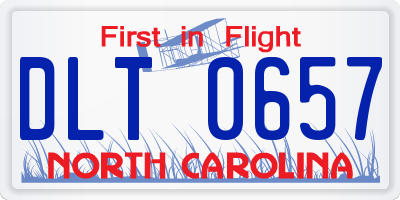 NC license plate DLT0657