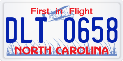 NC license plate DLT0658