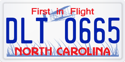 NC license plate DLT0665