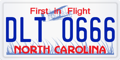 NC license plate DLT0666