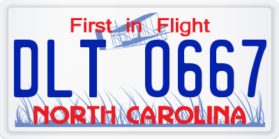 NC license plate DLT0667