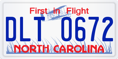 NC license plate DLT0672