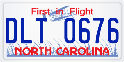 NC license plate DLT0676
