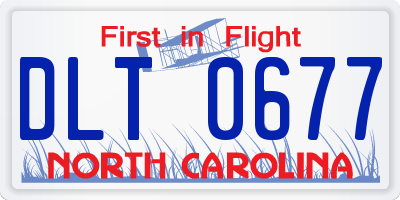 NC license plate DLT0677