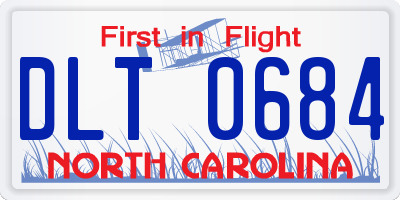 NC license plate DLT0684