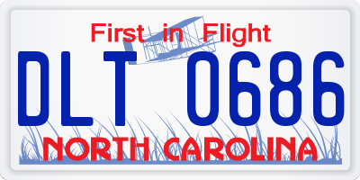 NC license plate DLT0686