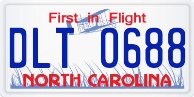 NC license plate DLT0688