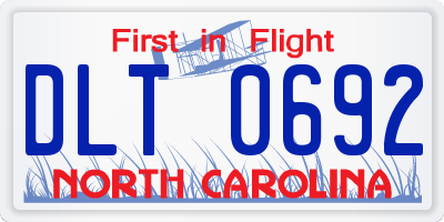 NC license plate DLT0692