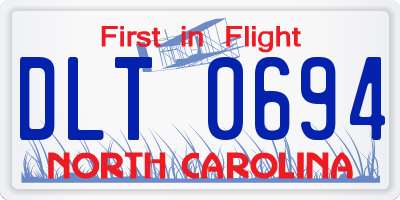 NC license plate DLT0694