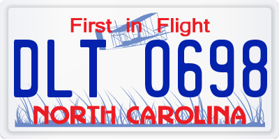 NC license plate DLT0698