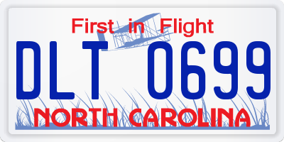 NC license plate DLT0699