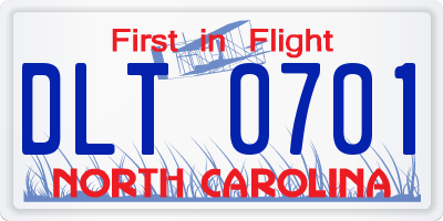 NC license plate DLT0701