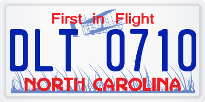 NC license plate DLT0710