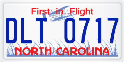 NC license plate DLT0717