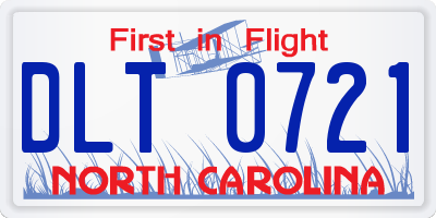 NC license plate DLT0721