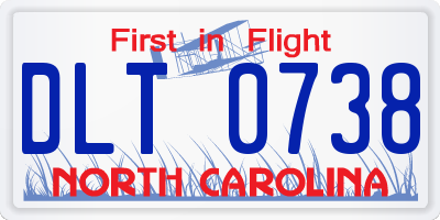 NC license plate DLT0738