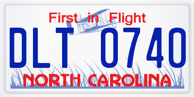 NC license plate DLT0740