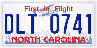 NC license plate DLT0741