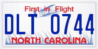 NC license plate DLT0744