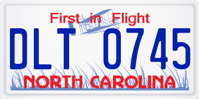 NC license plate DLT0745