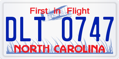 NC license plate DLT0747