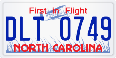 NC license plate DLT0749