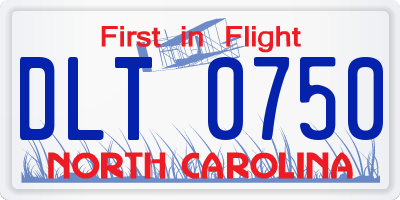 NC license plate DLT0750