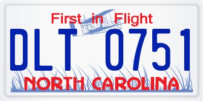 NC license plate DLT0751