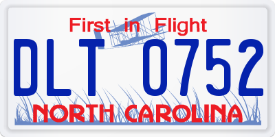 NC license plate DLT0752