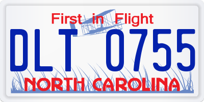NC license plate DLT0755