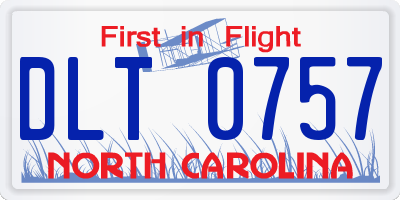 NC license plate DLT0757